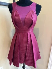 BCBGeneration Sheer Deep V Essential Dress Fit & Flare  Womens Size 0