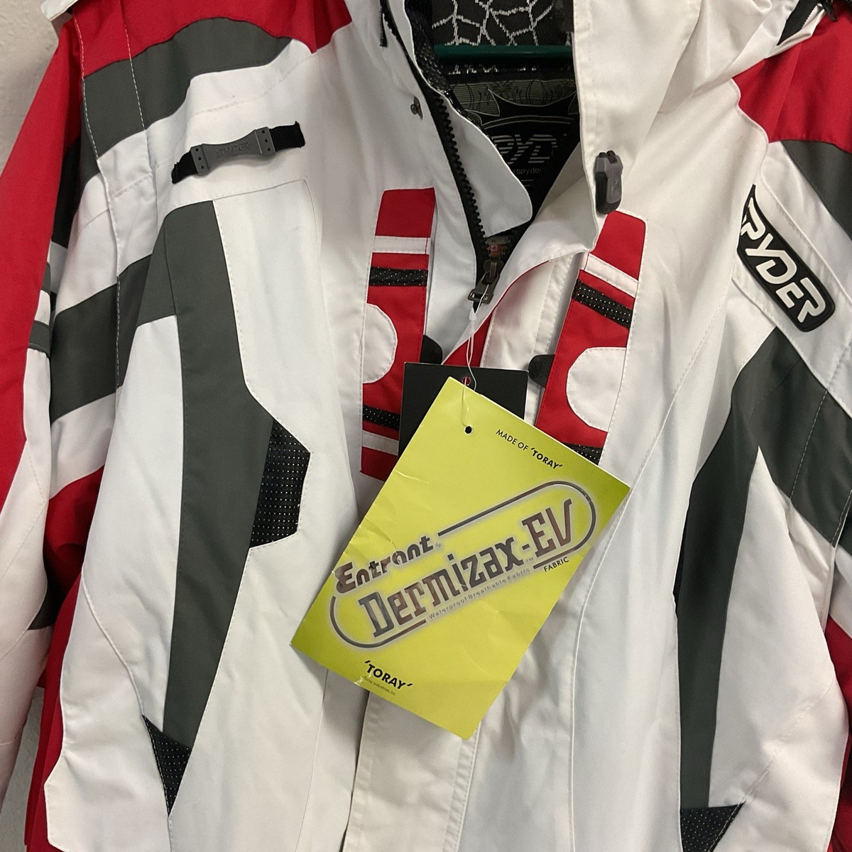 NEW W/TAG Spyder Dermizax EV Ski Jacket, Size XL, White, Red, Gray
