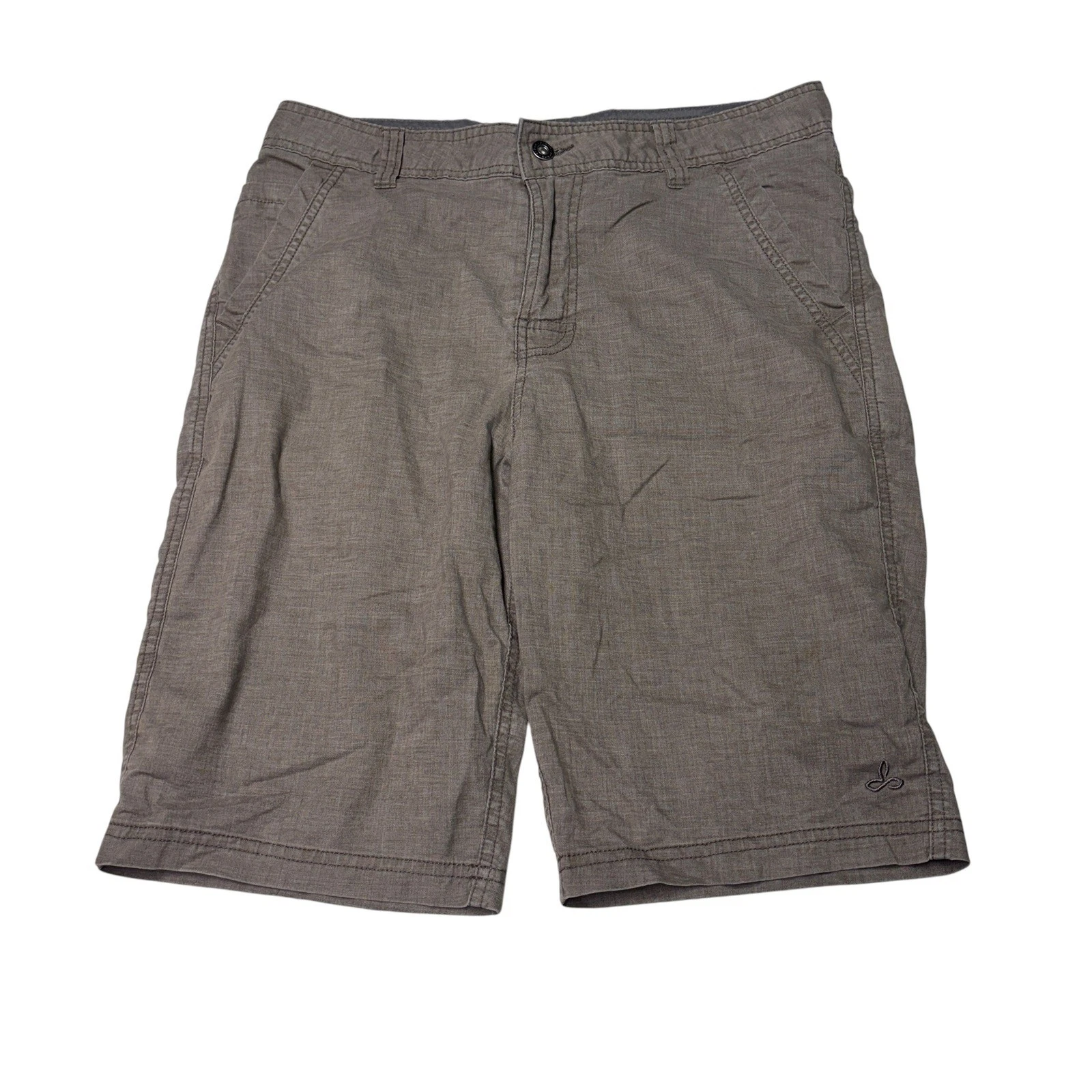 Prana Mens Furrow Shorts Brown Hemp Blend 30W x 11L M3FURR113 Hiking Casual