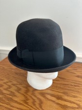 Vintage Borsalino Fedora Hat Made in Italy Diamente Twenty Five Size 7 1/8 - Blk