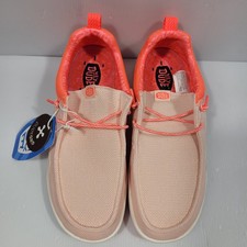 Hey Dude Wendy Hey20 Mesh Women's Size 9 Pale Pink Fiery Pink Coral 43164