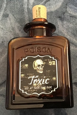 Halloween Decor-Poison themed brown potion bottle: Use at your own risk