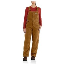 Women's Weathered Duck Wildwood Bib Overalls X-Large Plus Carhartt Brown