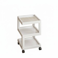Bedside Storage Cabinet 3 Tier Rolling Trolley with Swivel Top for Dorm
