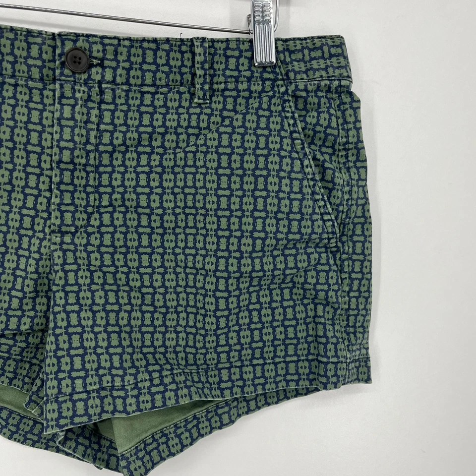 Pantalones Cortos Chinos Gap Para Mujer Talla 8 Verde Verano Estampado Geométrico Algodón Foto 3 de 4