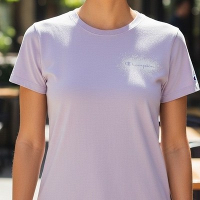 Champion Women's Lavender Graphic T Shirt Authentic Athletic Wear Size L