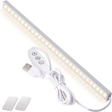 USB Powered Under Cabinet Lighting, 12" Tool-Free Mount Dimmable LED Strip for P