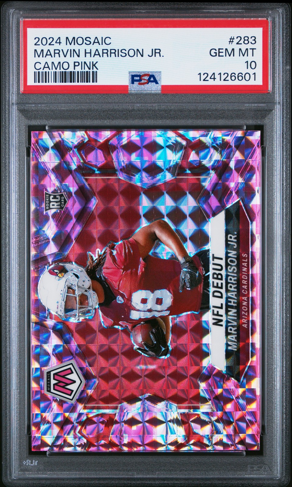 2024 PANINI MOSAIC CAMO PINK #283 MARVIN HARRISON JR. PSA 10