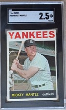1964 Topps Mickey Mantle #50 SGC 2.5 GD+ Yankees HoF