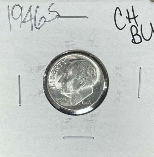 1946-S ROOSEVELT SILVER DIME - CH BU ~NICE COIN~