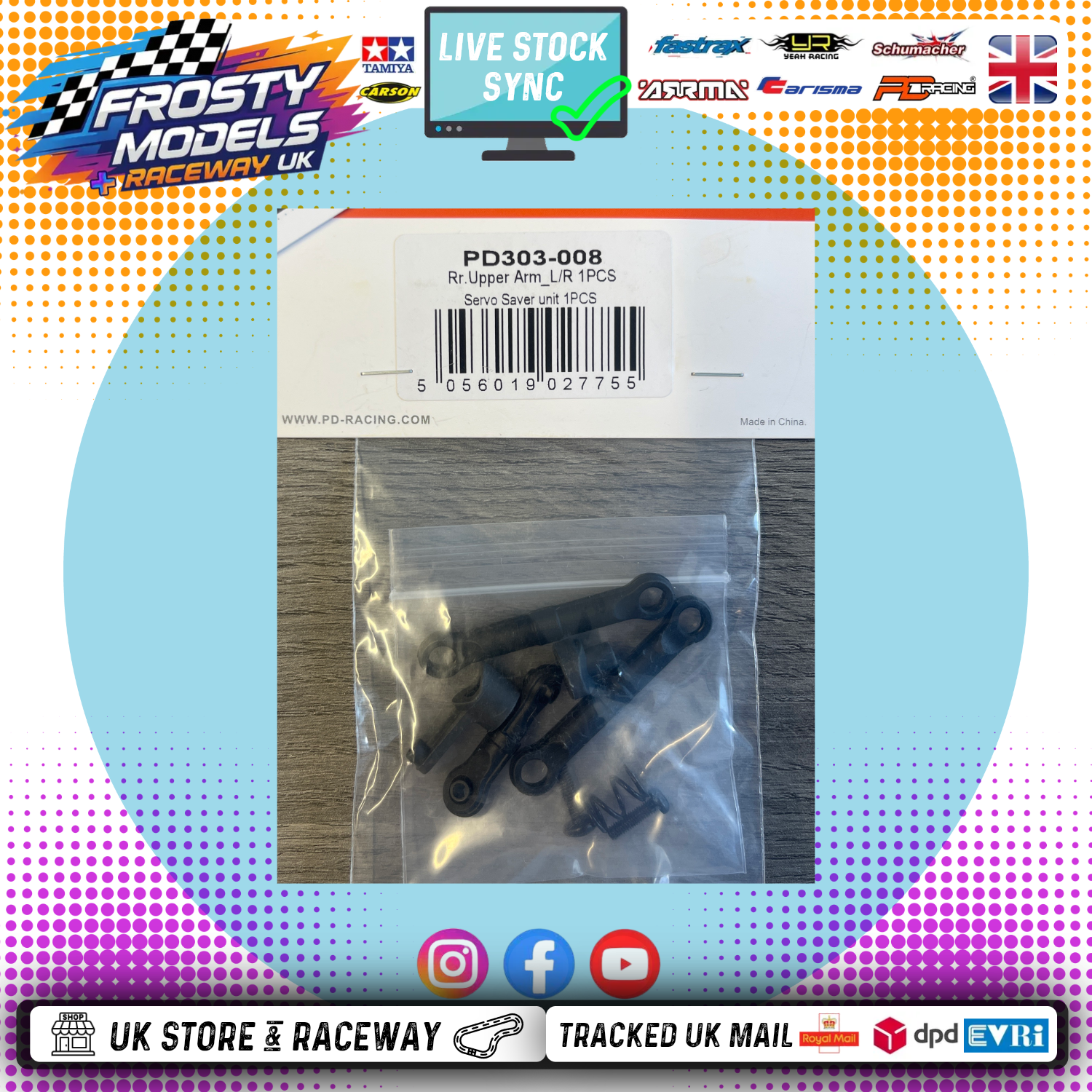PD Racing TK16 & TR16 - Steering arms + servo saver - PD303-008