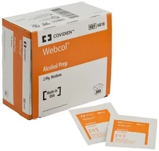 Cardinal Health 200ct Webcol Alcohol Prep Pad, 2-Ply Medium ✳