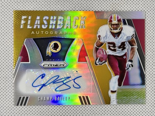 2019 Panini Prizm Champ Bailey Flashback Autographs Gold Auto /10 FL-CB SSP
