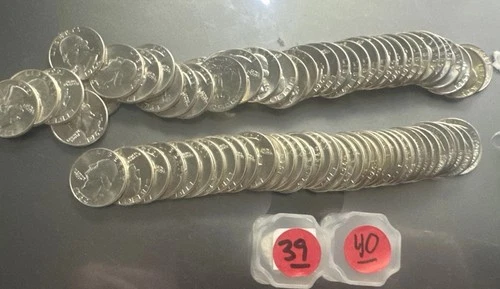 (79) Washington Quarters From OBW Roll Estate 1932-1964 CH-GEM Bu Unc 90% Silver