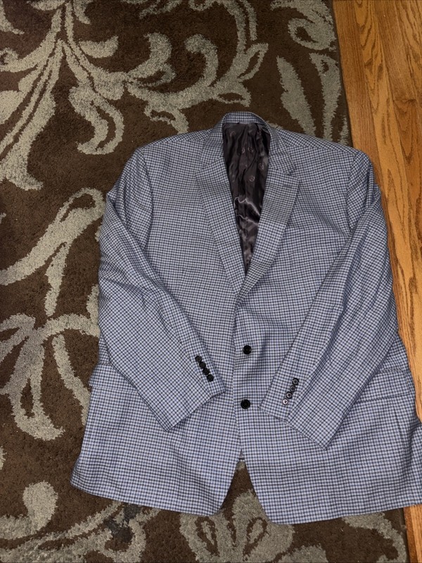 Ralph Lauren Mens Blazer Jacket Blue And Brown Two Button Classic 48R