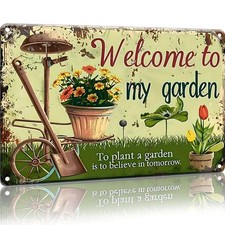 Garden Signs Vintage Metal Sign - Welcome to My - 8 12inch, TPH367