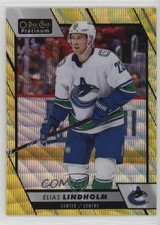 2023-24 O-Pee-Chee Platinum Neon Yellow Surge Elias Lindholm #179 1jh2