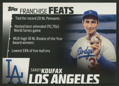 2019 Topps Franchise Feats SANDY KOUFAX #FF14 Los Angeles Dodgers