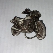 VINTAGE  BELT BUCKLE  MOTORCYCLE 1979 BERGAMOT BRASS WORKS H-39
