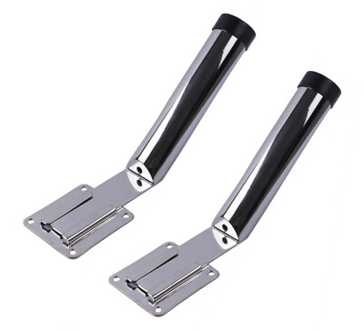  2X Stainless Steel Slide Mount Fishing Rod Holder Marine Removable Boat Rod Pod