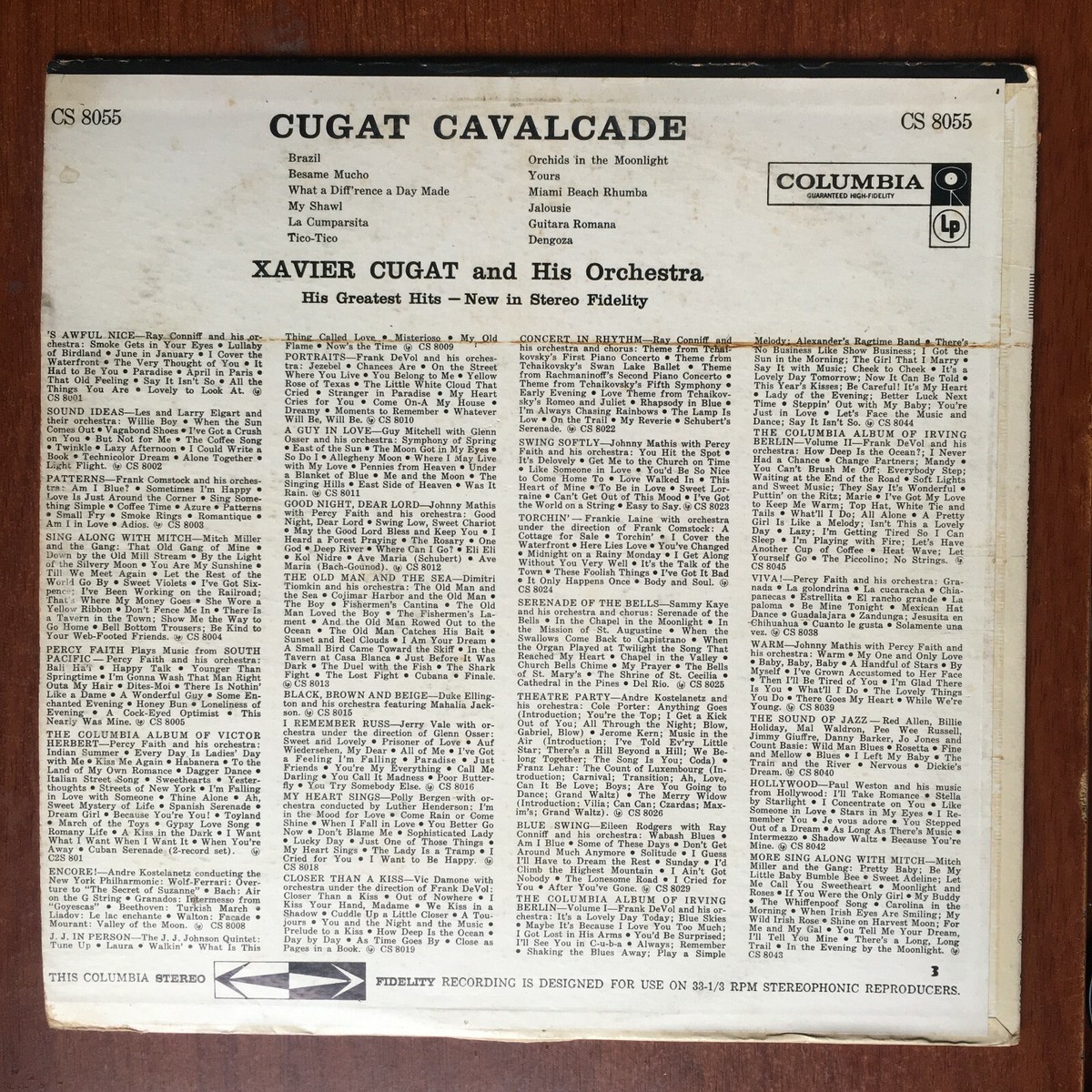 Xavier Cugat And His Orchestra – Cugat Cavalcade [1958] Vinyl LP