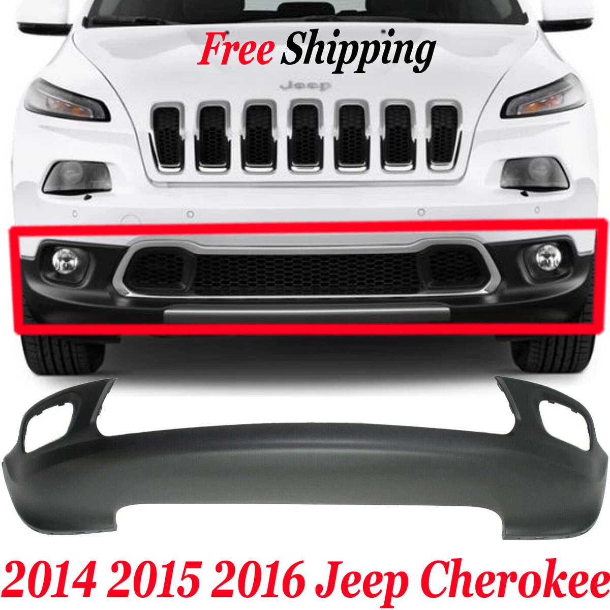 For 2014 2015 2016 Jeep Cherokee Front Lower New Bumper Cover 