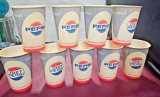 Vintage Lot 9 Pepsi Diet Pepsi Wax Paper Cups 9 Oz Bottle cap logo Advertising