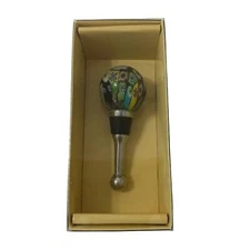 LSArts Unique Glass and Stainless Steel Bottle Stopper
