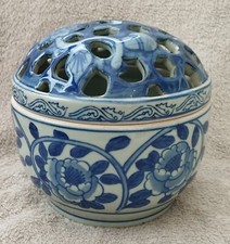 Pot couvert Pique Fleurs Pot Pourri Chinois Porcelaine Vert Céladon bleu Chine