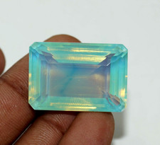 Natural Certified Emerald Cut Opal 101.70 Ct Welo Untreated Australian Gemstone