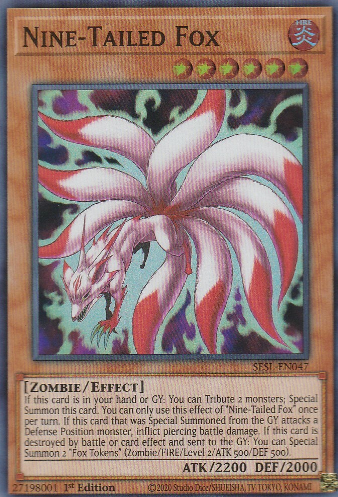 【九尾】 YUGIOH HOLO CARD NINE-TAILED FOX SESL-EN047 1ST EDITION | eBay