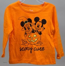 Disney Halloween Mickey Minnie Mouse Scary Cute Long Sleeve Shirt Size 4T