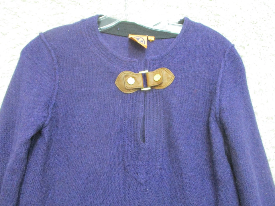 Suéter Tory Burch Mediano Adulto Púrpura Lana Alpaca Hebilla Cuello a Presión Tejido Mujeres M Foto 2 de 4