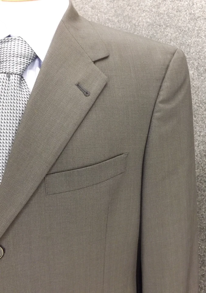 Traje Hart Schaffner Marx 42R Gris Lana Sólida 36x28 Pantalones Plisados 2 Piezas EE. UU. Foto 3 de 4