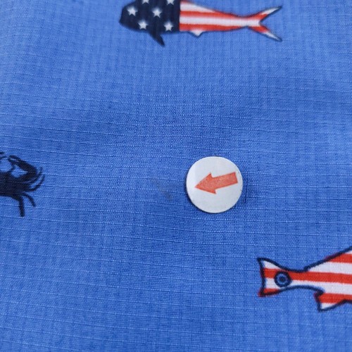 Salt Life Shirt Mens Large Blue Fishing Vented American Flag Sailfish Tuna Nylon - Picture 9 of 17