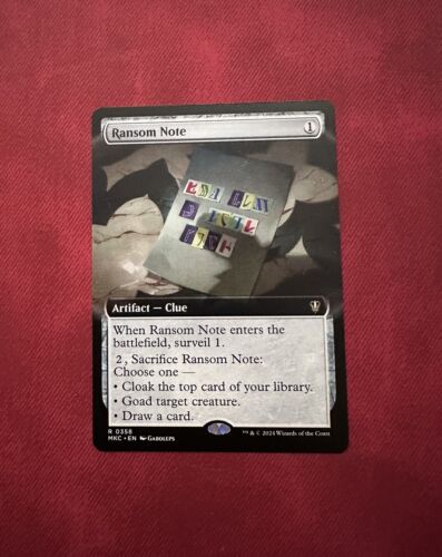 Ransom Note BORDERLESS - NM - MTG Murders at Karlov Manor - Magic the Gathering - Picture 1 of 1