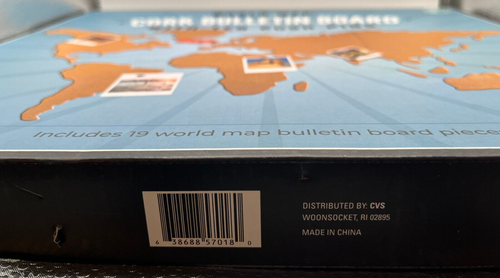 World Map Cork Bulletin Board Note Holder with ten push pins NEW - Picture 7 of 11