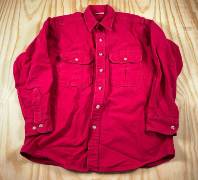 VTG Five Brother Heavyweight Flannel Work Shirt Adult Large Red