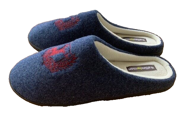 SAOLA Pantofole da uomo blu slip on suola rigida invernali calde taglia 9 nuove