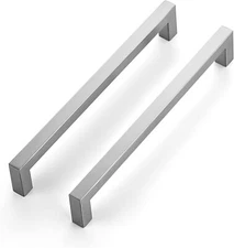 Square Kitchen Cabinet Pulls Stainless Steel Drawer Handles Brushed Nickel/Gold 