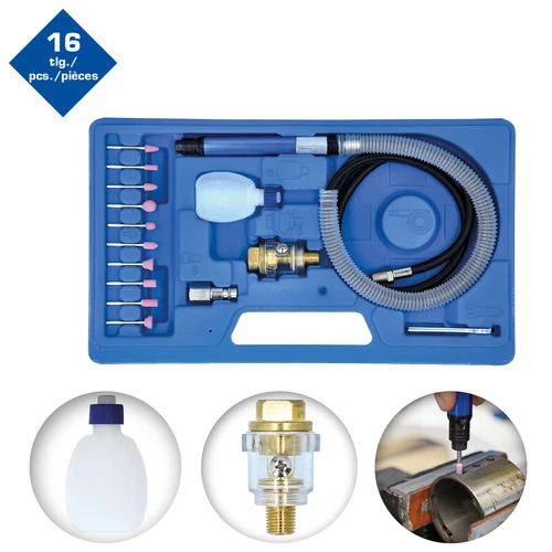 Brilliant by KS Tools Druckluft-Stiftschleifer-Satz, 16-tlg 