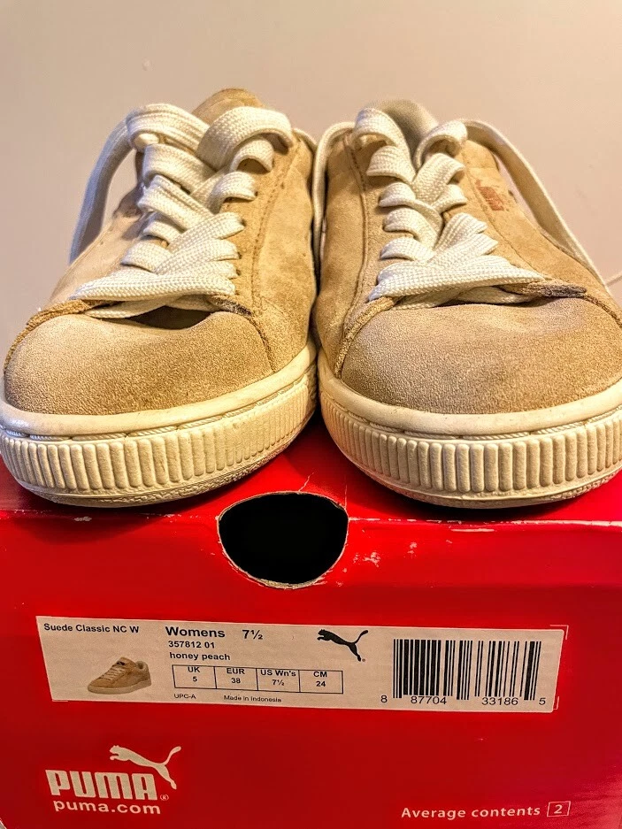 Peach suede pumas sale