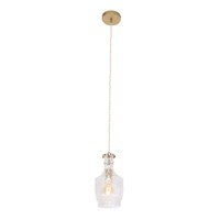 Pendellampe Esszimmerlampe HäNgeleuchte Deckenlampe Messing Metall Glas H 30 Cm