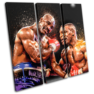 Mike Tyson Holyfield Sports TREBLE Leinwand Wand Kunst Bild drucken