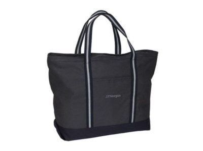 NWT Authentic J.P. Morgan Large Bag Striped Webbing