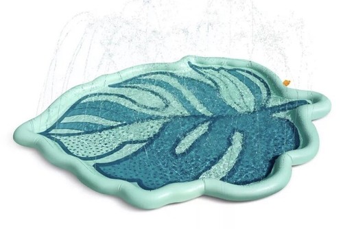 Minnidip La Vaca Tropical Palm Leaf Sprinkler Splash Pad Kid Inflatable Pool NEW - Picture 4 of 9