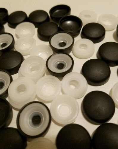 Lote a granel de 50 tornillos contrahundidos negros suaves tapas a presión cubiertas de pernos - Imagen 2 de 2