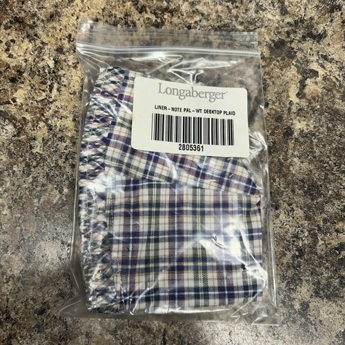 NEU LONGABERGER NOTE PAL BASKET LINER WT kariert - NEU #2805361