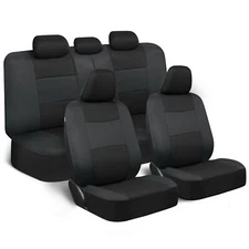 Reverse Charcoal PolyPro Car Seat Covers-Full Front Rear Set-Sedan SUV Truck Van