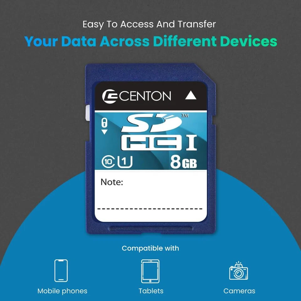 Centon 8GB Micro SD Card High Speed Storage for Phones Tablets Cameras - Image 4 of 4
